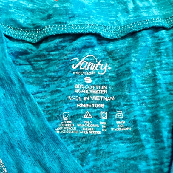 NWOT Turquoise Vanity Wrap Top, S - Picture 2 of 5